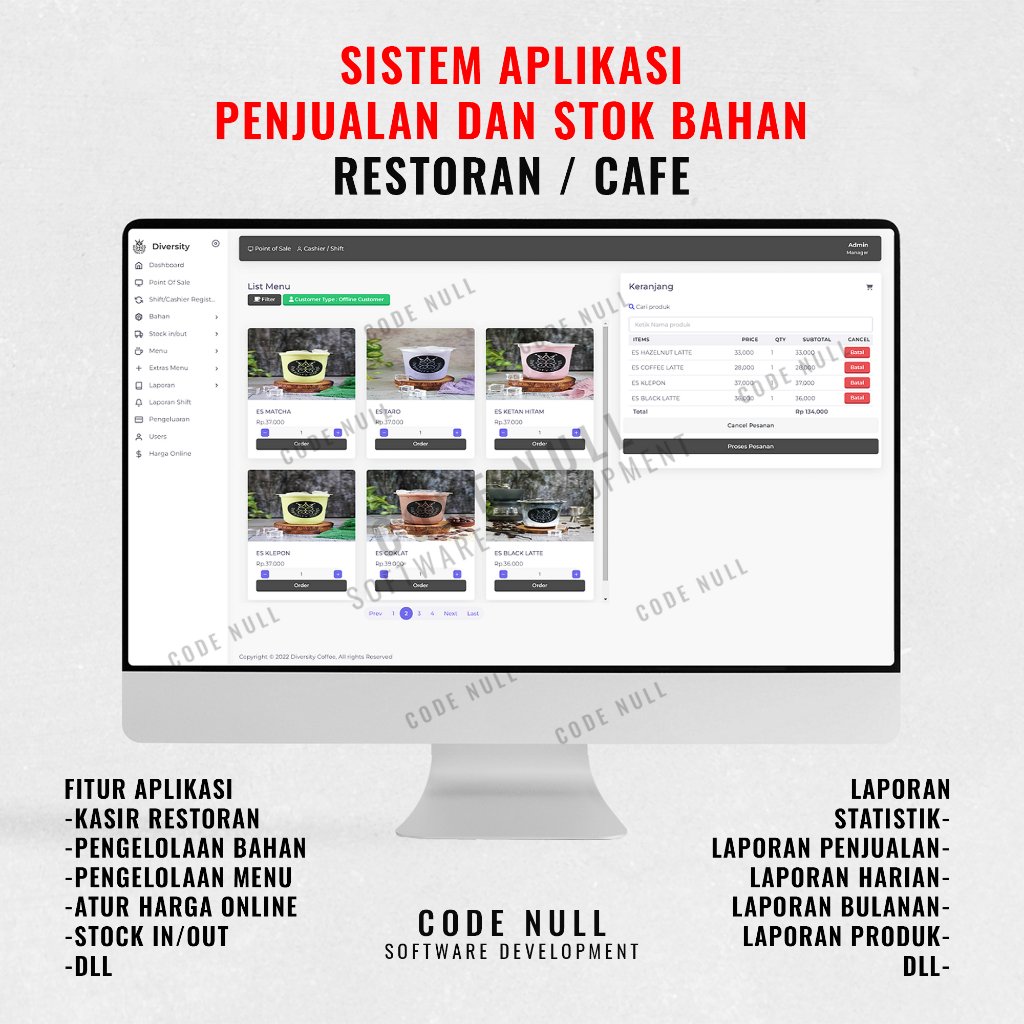Sistem Aplikasi Penjualan dan Stok Bahan Restoran / Cafe