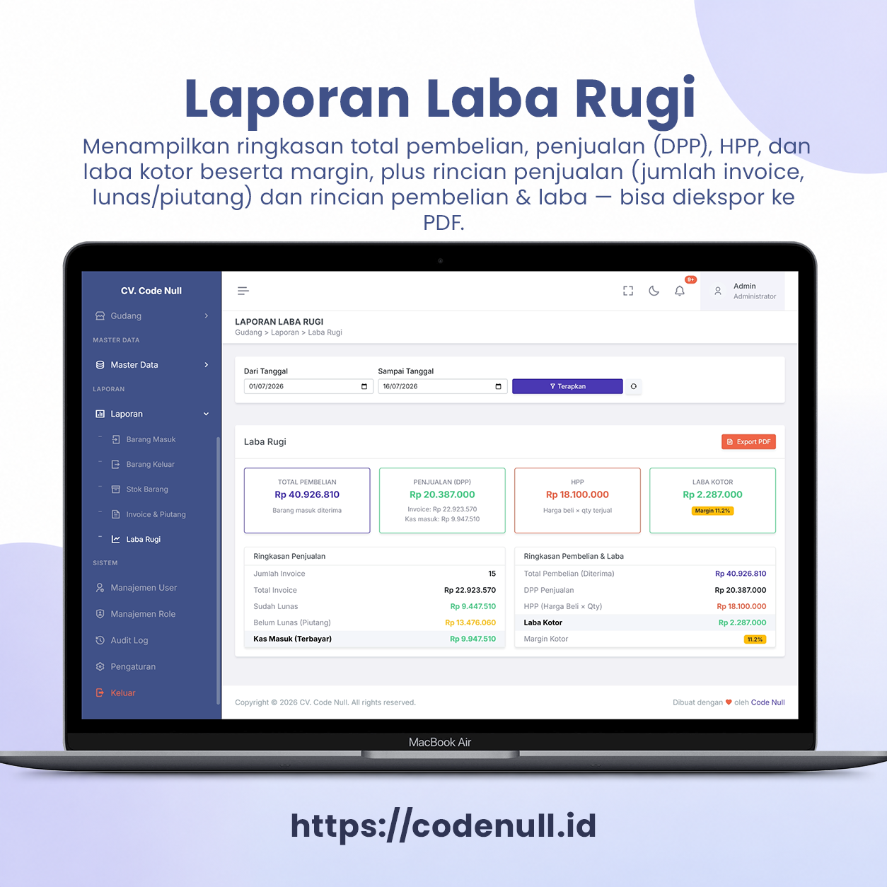 Sistem Manajemen Gudang, Invoice dan Surat Jalan